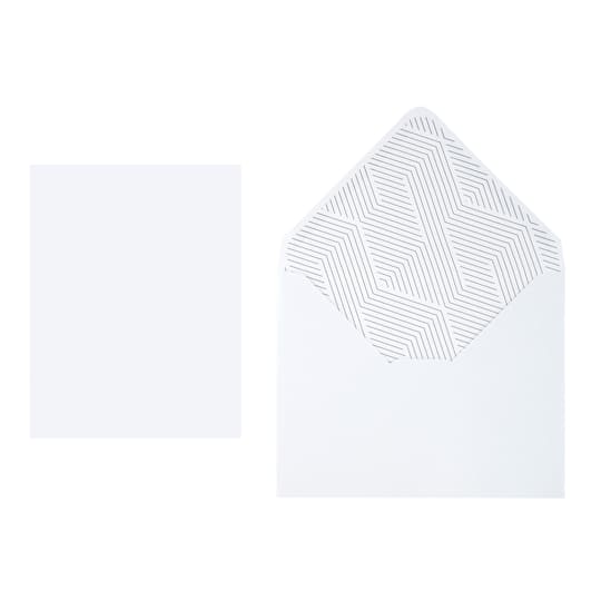 4.25" x 5.5" Line Border Flat Card & Envelope Sets
